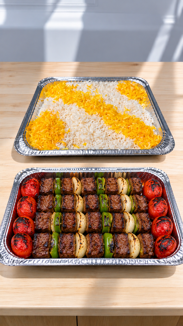 Beef Shish Kabob Tray.