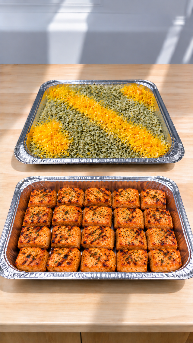 Fresh Salmon Kabob Tray.
